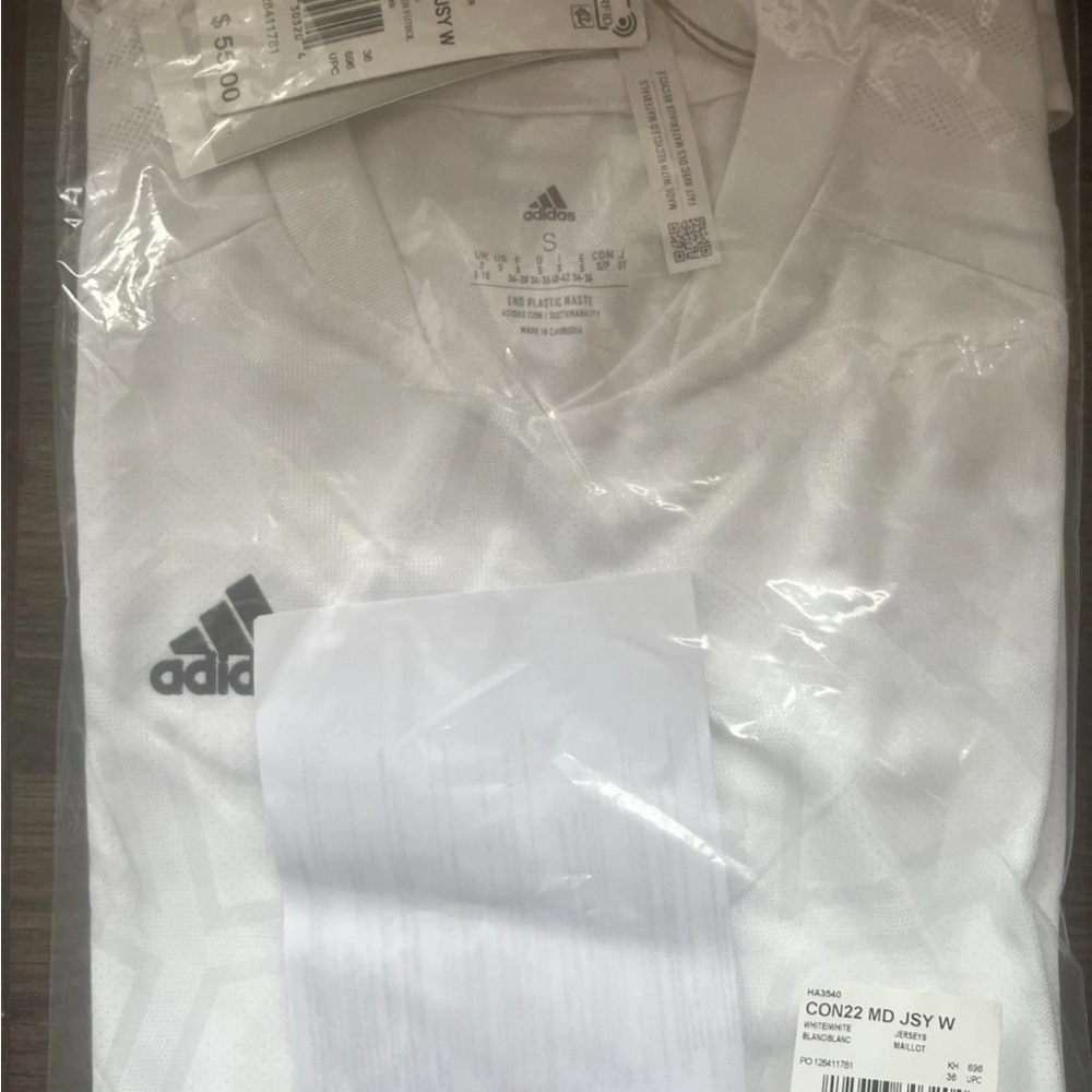 Adidas Women’s Condivo 22 Jersey, White, Size S - Picture 3 of 3